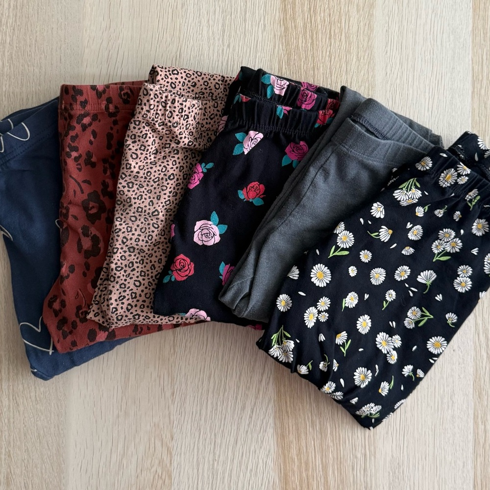 Floral and Patterned Kids Leggings Set